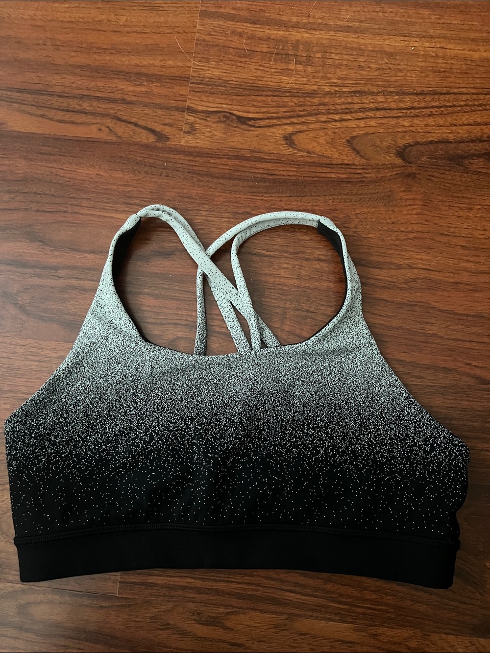 lululemon athletica Black to White Ombre Strappy Sports Bra